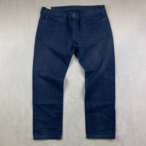 J Crew Mens Pants 36 Dark Blue Jeans 484 Slim Tapered Rigid Made In USA 36x28